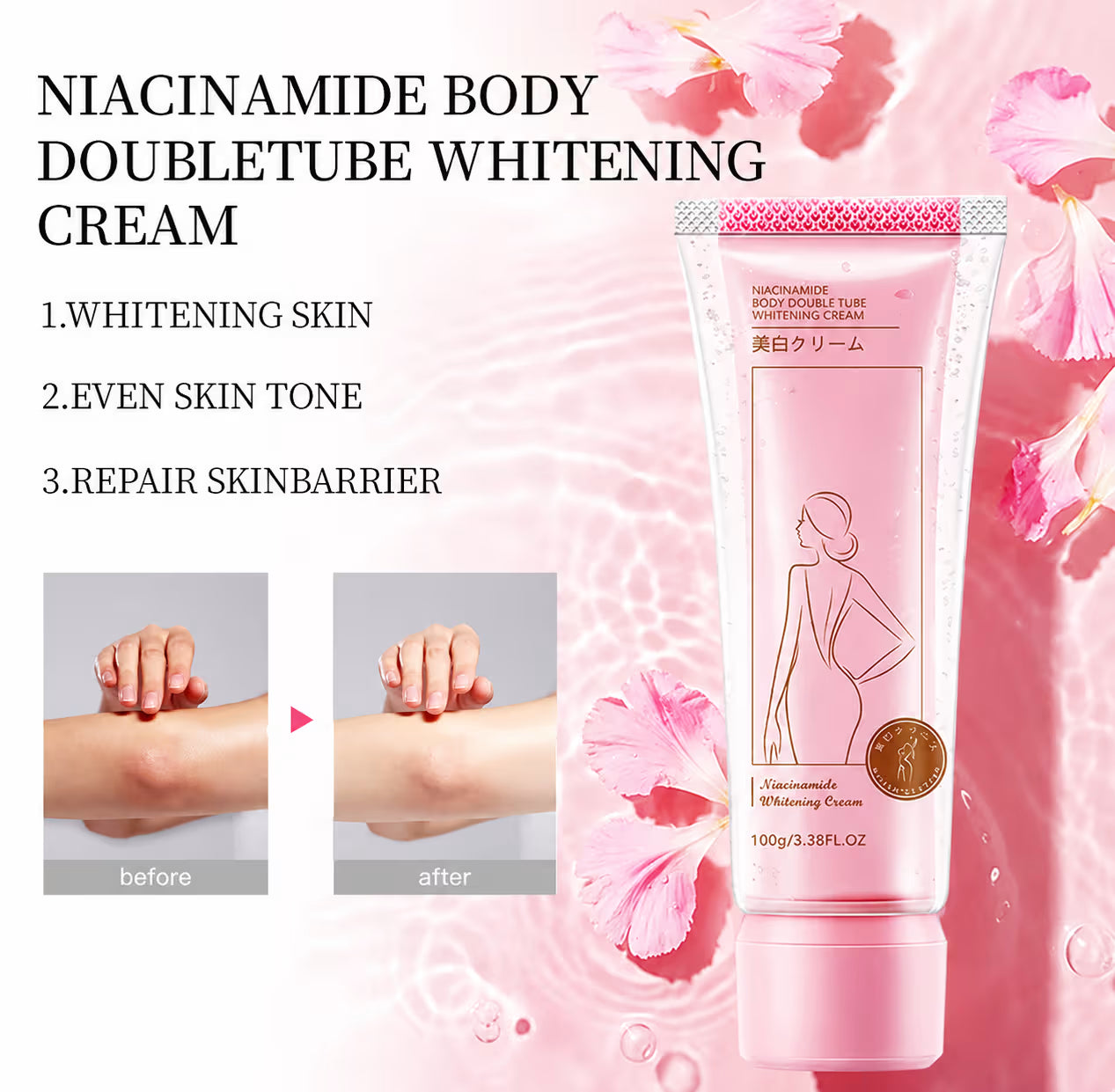 niacinamide body double tube whitening cream