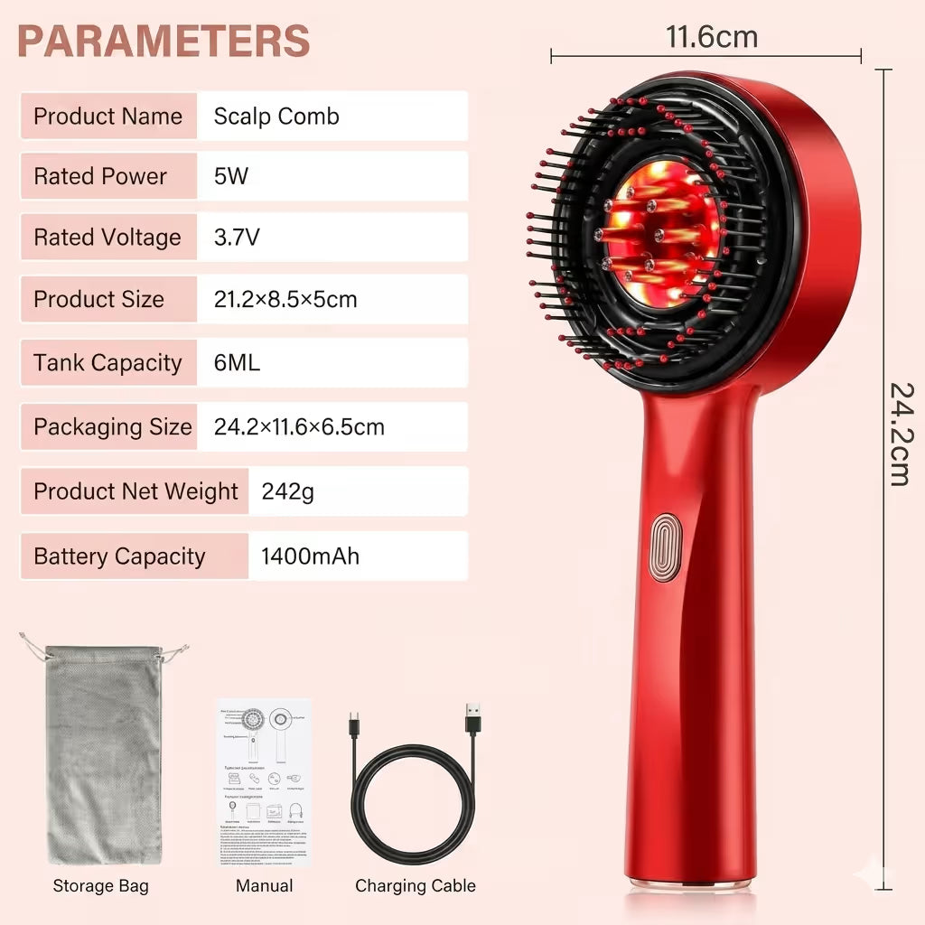 Red Light Therapy Scalp Massager Hair Comb